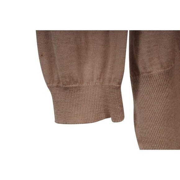 Miu Miu Womens Sweater 46 XXL Peach Tan Brown Pullover Embroidered Lace Layered - Picture 5 of 10